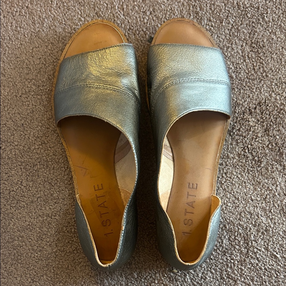1. State Women's Silver Slide Sandals